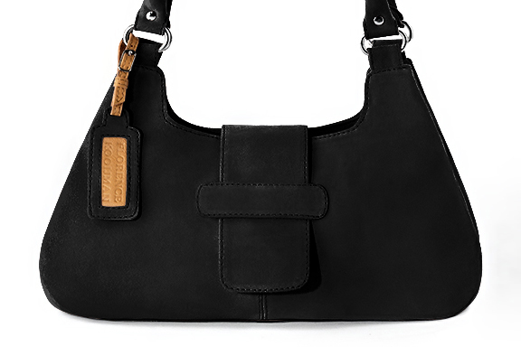 Dress handbag in matt black leather - Profile view
